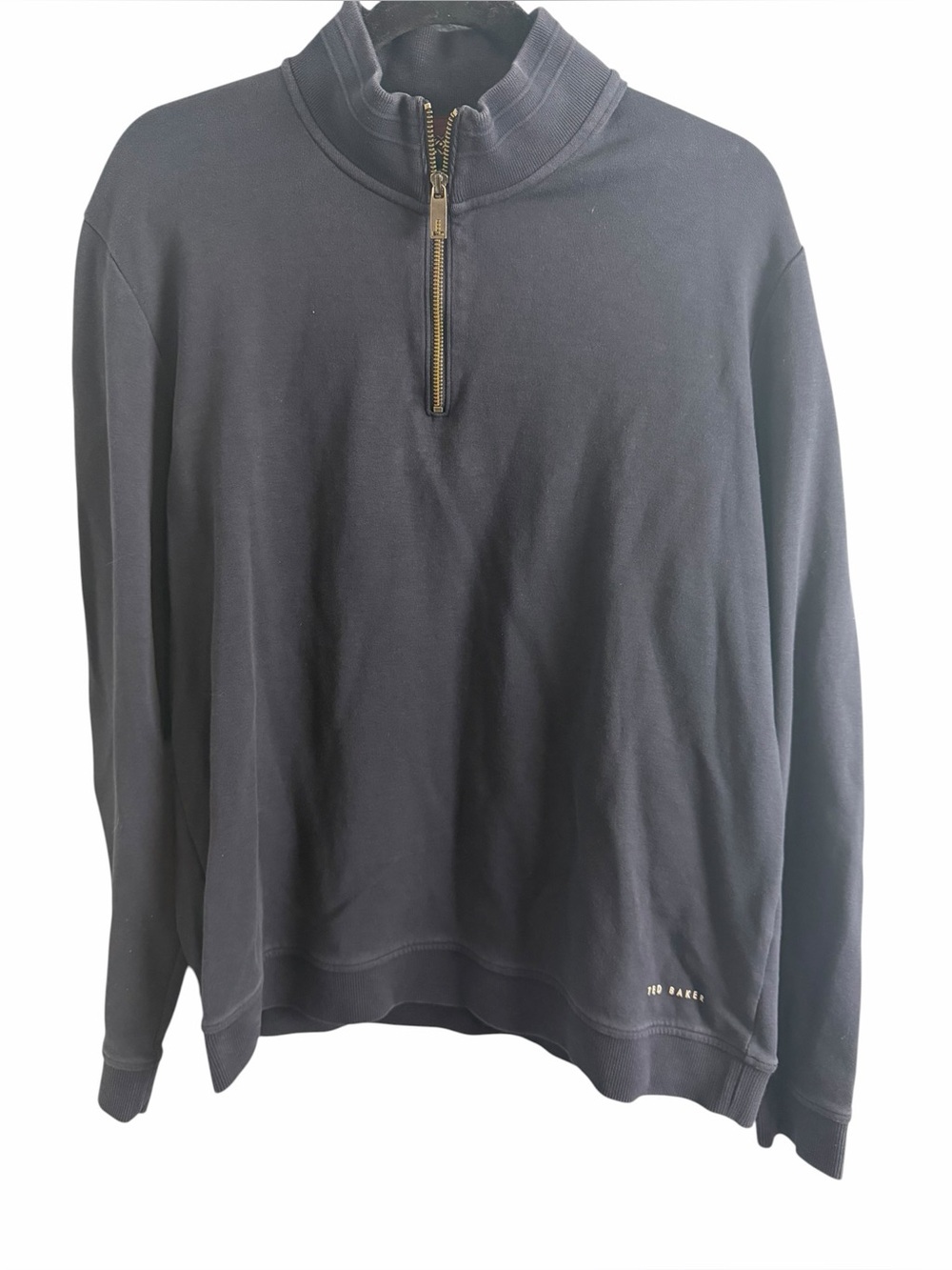 Ted Baker Mens Navy Blue 1/4 Zip Up Sweater Size 6/ 2XL